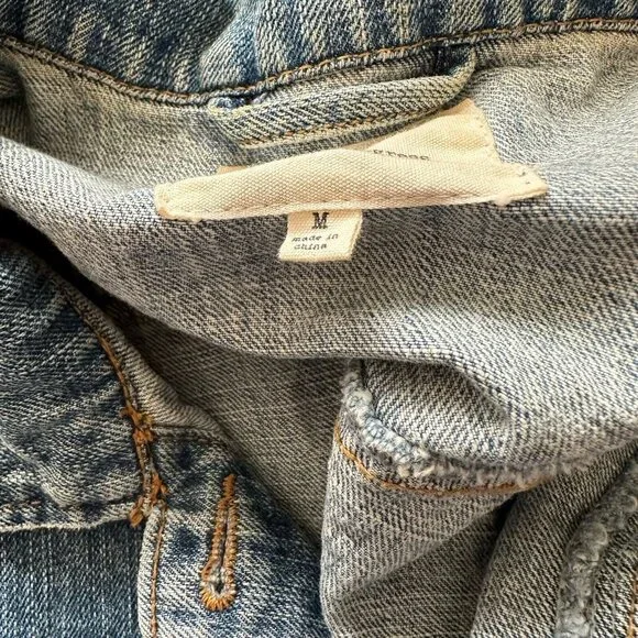 Life In Progress 80s Cropped Style Women's Denim Trucker Vest SZ M Biker Boho - Picture 8 of 8